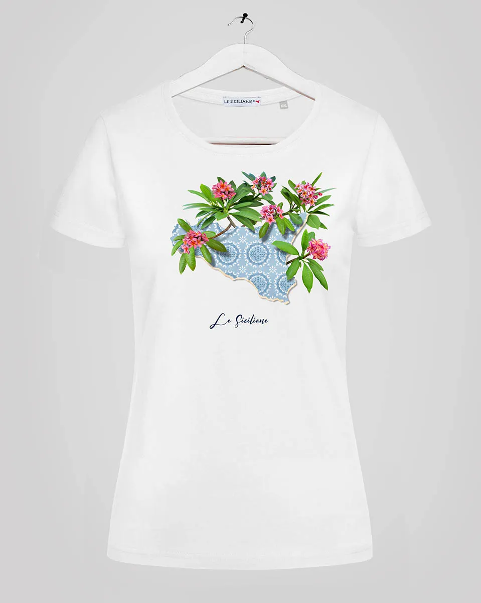 le siciliane maglietta con maioliche e pomelie sicilia Le Siciliane abbigliamento - maglietta con pomelie e maioliche di Sicilia - Brand italiano