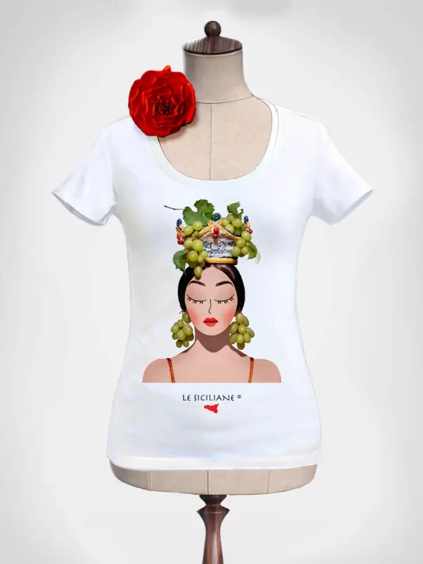 Magliette donna, t-shirt particolari con le teste di moro di Sicilia, Le Siciliane
