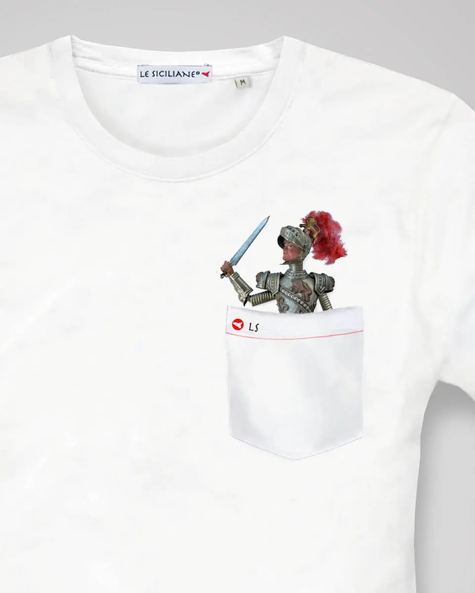 Le Siciliane - t-shirt sicilien avec un personnage de marionnette traditionnel