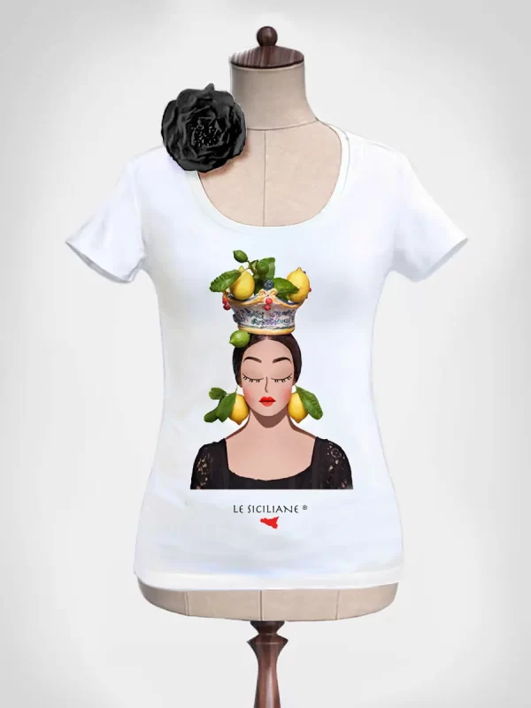 Magliette siciliane limoni, t-shirt donna particolari a maniche corte, firmate Le Siciliane