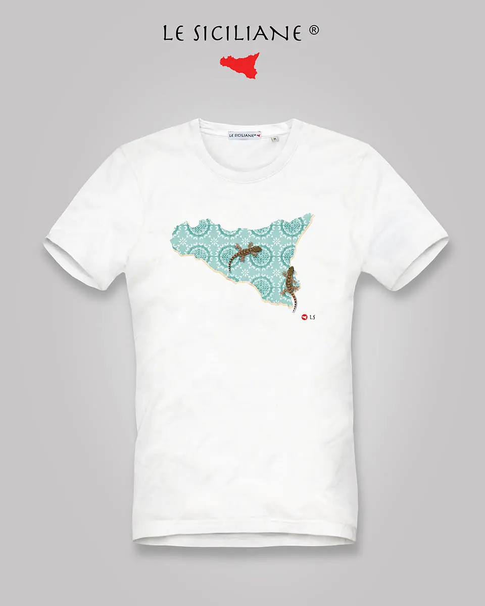 t shirt sicilia uomo gechi eolie le siciliane Maglietta sicula da uomo - Gechi Island - Le Siciliane brand
