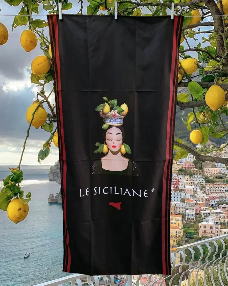 Teli mare siciliani - colore nero - Le Siciliane brand Sicilia