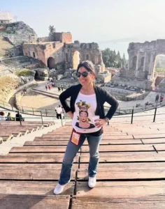 Valentina Marchese a Taormina, teatro Odeon, guida turistica Le Siciliane